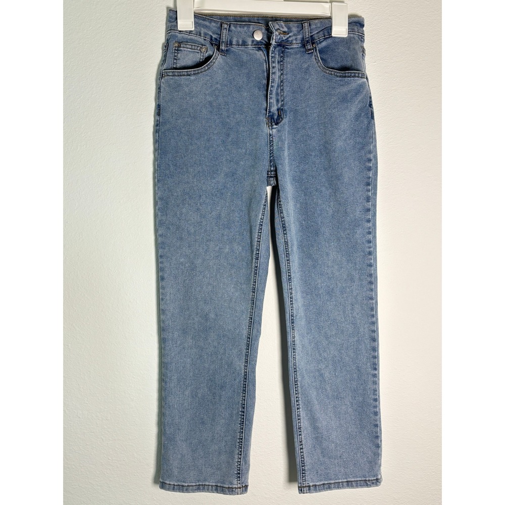 Dazy Light Wash High Waisted Straight Leg Jeans Blue Womens Size Medium